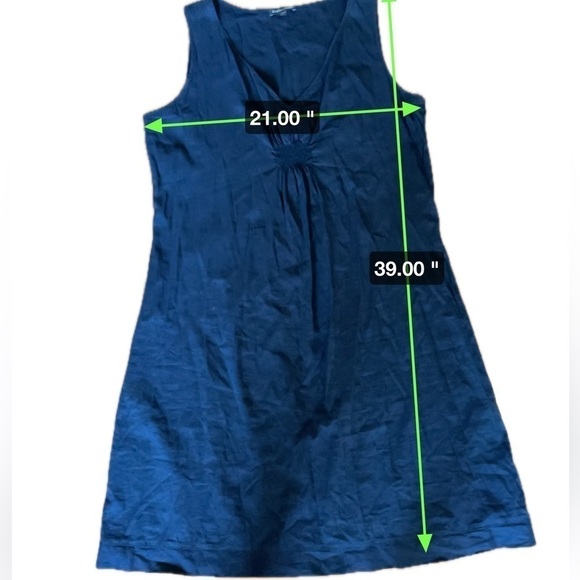 Eileen Fisher | Linen Blend Stretch Sleeveless Smocked Dress Medium Lagenlook - Picture 7 of 7